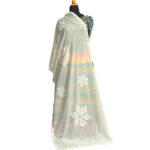 Captivating Mirror Work Dupatta - Off White Organdy with Maroon Applique (Bombay Dyeing) - Image 2