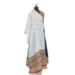 Off White Cotton Dupatta with Katha Work & Ajrakh Palla - Image 2