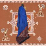 Indigo Modal Silk Dupatta with Ajrakh Mirror Work