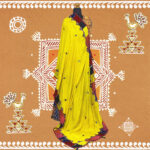 Yellow Muslin Silk Dupatta with Embroidery & Mirror Work