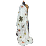 Off White Modal Silk Dupatta with Mirror Work Applique - Image 2