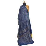 Indigo Chanderi Silk Dupatta with Ajrakh Mirror Work & Handwork - Image 2