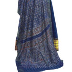 Indigo Chanderi Silk Dupatta with Ajrakh Mirror Work & Handwork - Image 3