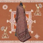 Maroon Chanderi Silk Dupatta with Ajrakh Design