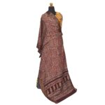 Maroon Chanderi Silk Dupatta with Ajrakh Design - Image 2