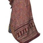 Maroon Chanderi Silk Dupatta with Ajrakh Design - Image 3