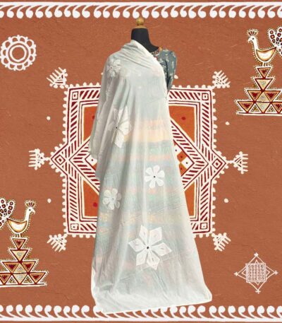 White Mulmul Dupatta closeup