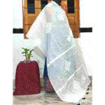 elegant applique stole organdy intricate patch cut work