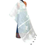 Elegant Applique Stole - Organdy with Intricate Patch Work & Cut Work Mastery - Image 2