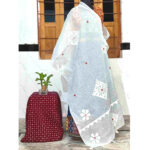 exquisite applique stole organdy delicate patch work