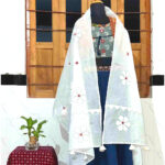 exquisite applique stole organdy delicate patch work