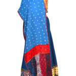 enchanting mirror work stole blue modal silk embroidery