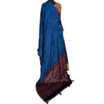 breathtaking ajrakh dupatta indigo modal silk mirror work