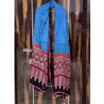 breathtaking ajrakh dupatta indigo modal silk mirror work