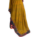 sparkling mirror work dupatta yellow muslin silk embroidery