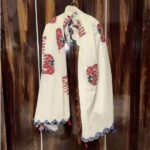 exquisite applique dupatta off white cotton elephant motifs handcrafted