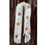 mesmerizing mirror work dupatta off white modal silk applique