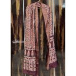 gorgeous ajrakh dupatta maroon chanderi silk intricate design
