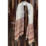 exquisite ajrakh dupatta off white cotton katha work stunning palla