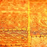 Main product image: Exquisite Barmer red table runner with handcrafted cotton embroidered patchwork flower and leaf design