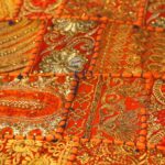 orange barmer round table runner